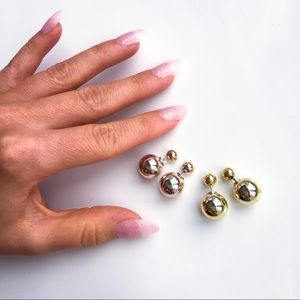 Bundle of front and back bauble gold studs